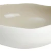Coupe en grès blanc mat/lin Médard de Noblat collection Oslo - Ø 27 x H 9 cm