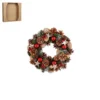 Couronne de sapin, pommes de pin naturelles et décorations colorées Roslyn - Ø 34 x H 9 cm