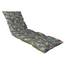 Coussin bain de soleil en polyester/coton fleuri multicolore Flocons La Petite Fleuriste - 180 x 56 x 10 cm