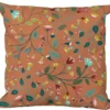 Coussin déco en polyester/coton à motifs coloris terra Apolline - 40 x 40 x 15 cm