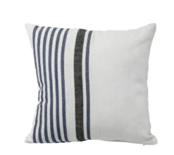 Coussin décoratif carré lignes coloris multicolore en coton - 45 x 45 cm
