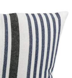 Coussin décoratif carré lignes coloris multicolore en coton - 45 x 45 cm