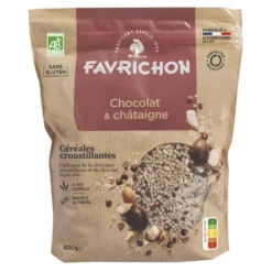 Céréales croustillantes chocolat et châtaigne bio Favrichon - 800 g