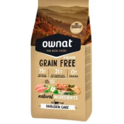 Croquette pour chat adulte Grain Free Prime Hair & Skin à la volaille Ownat - 3 kg