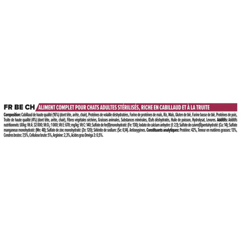 Croquette pour chat adulte stérilisé au cabillaud Pro Plan - 3 kg