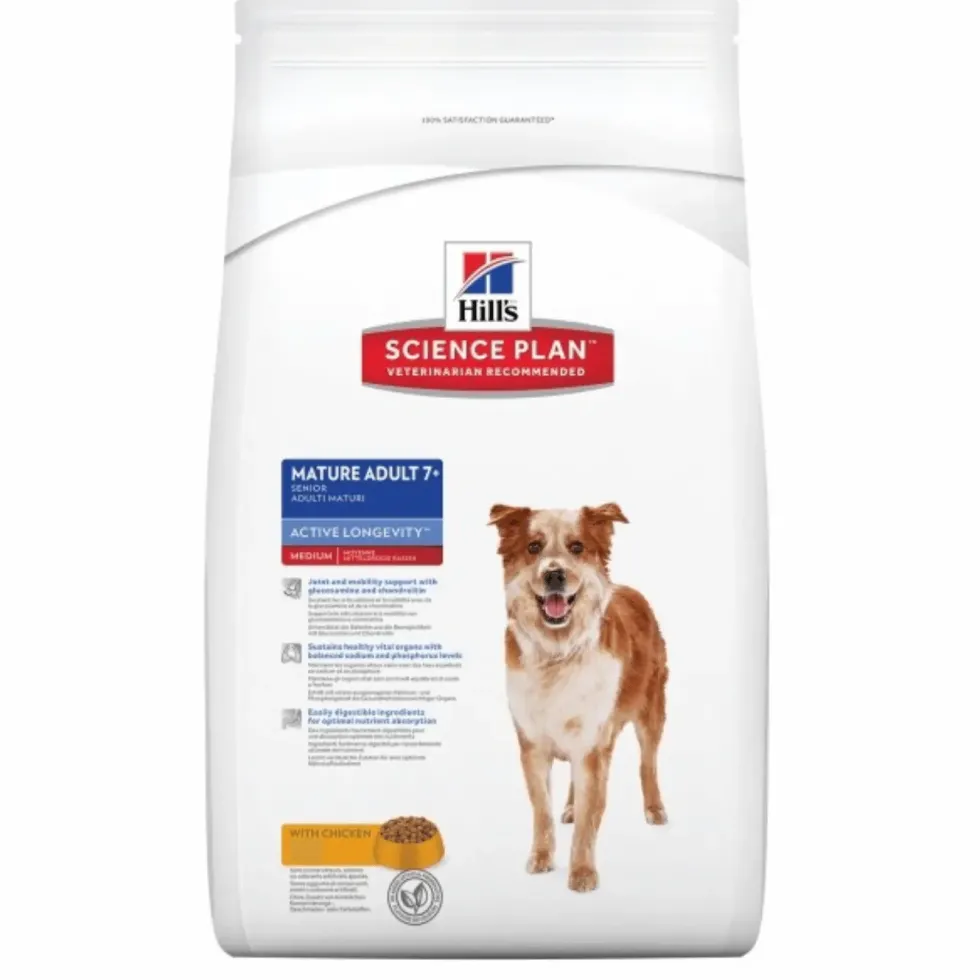 Croquette pour chien mature au poulet Hill's -12 kg