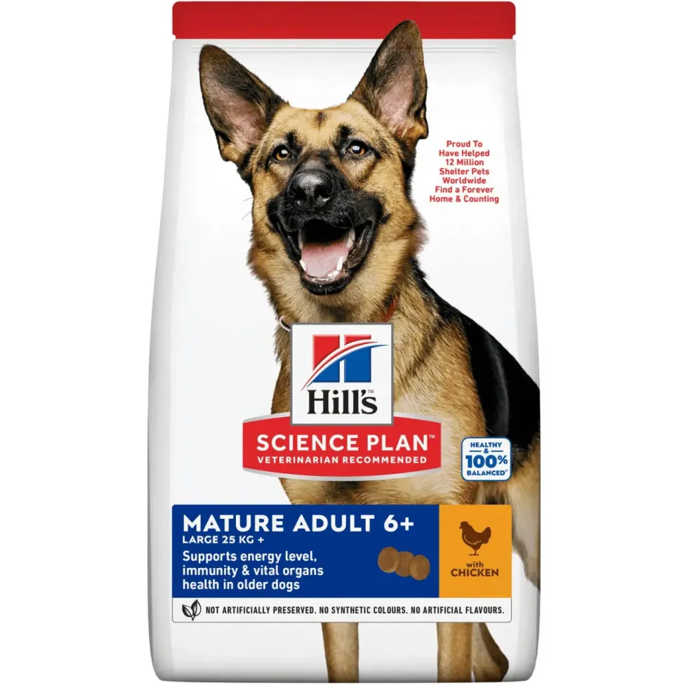 Croquette pour chien mature grande race au poulet Hill's - 12 kg