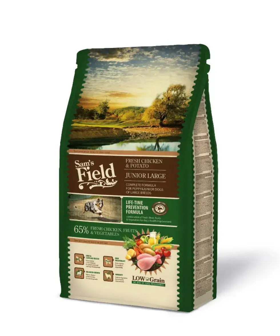 Croquette pour chiot de grande taille au poulet avec des pommes de terre Sam's Field - 2,5 kg