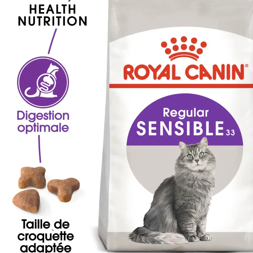 Croquettes pour chat adulte avec une sensibilité digestive Royal Canin Sensible 33 - 2 kg