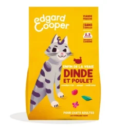 Croquettes pour chat adulte à la dinde et au poulet sans céréales Edgard & Cooper - 2 kg