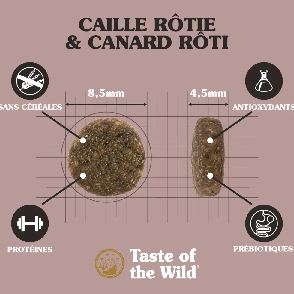 Croquettes pour chat au canard et à la caille Lowland Creek - 2 kg