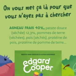 Croquettes pour chien adulte à l'agneau sans céréales Edgard & Cooper - 7 kg