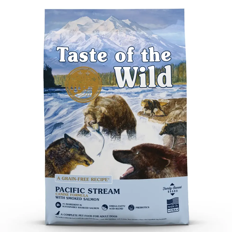 Croquettes pour chien adulte sans céréales saumon Taste of the Wild Pacific Stream - 12,2 kg