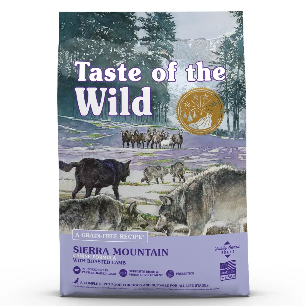 Croquettes pour chien adulte sans céréales agneau rôti Taste of the Wild Sierra Mountain - 2 kg