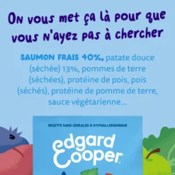 Croquettes pour chien adulte au saumon sans céréales Edgard & Cooper - 7 kg