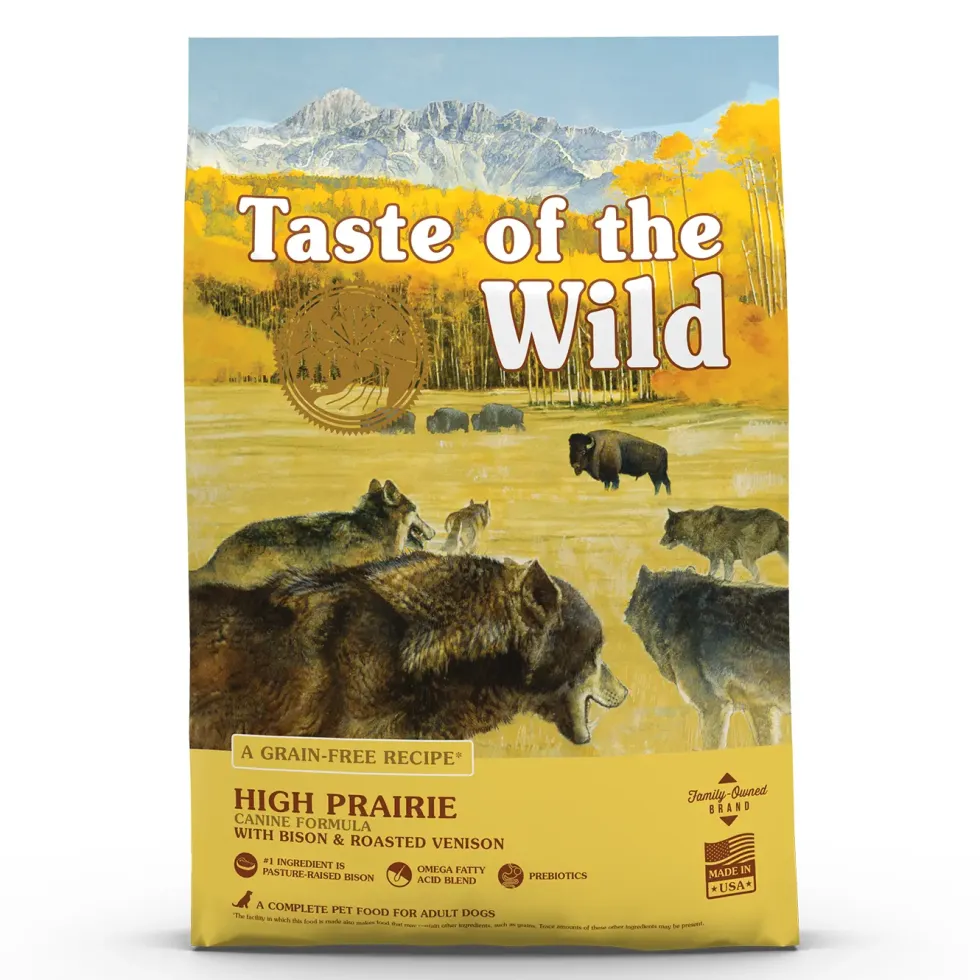 Croquettes pour chien adulte sans céréales bison et gibier rôti Taste of the Wild High Prairie - 5,6 kg