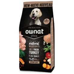 Croquettes pour chien medium light Ownat Ultra - 12 kg