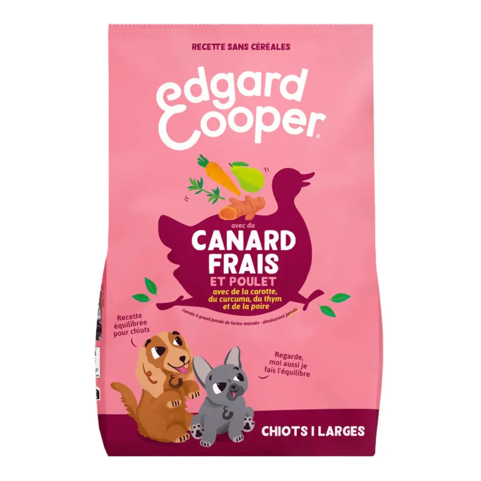 Croquettes pour chiot au canard et au poulet sans céréales Edgard & Cooper - 12 kg