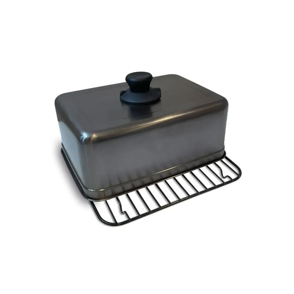 Cuiseur et grille pour plancha coloris noir en titane Forge Adour - 30 x 21,5 x 1,2 cm