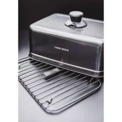 Cuiseur et grille pour plancha coloris noir en titane Forge Adour - 30 x 21,5 x 1,2 cm