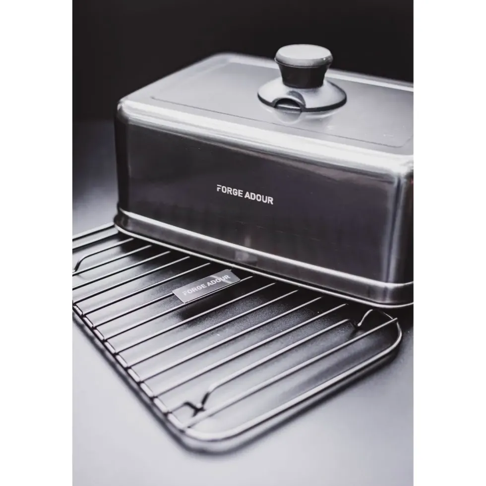 Cuiseur et grille pour plancha coloris noir en titane Forge Adour - 30 x 21,5 x 1,2 cm