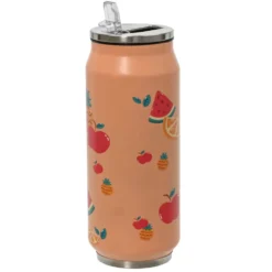 Cup en forme cannette en acier inoxydable décor fruits d’été - Ø 7 x H 18 cm