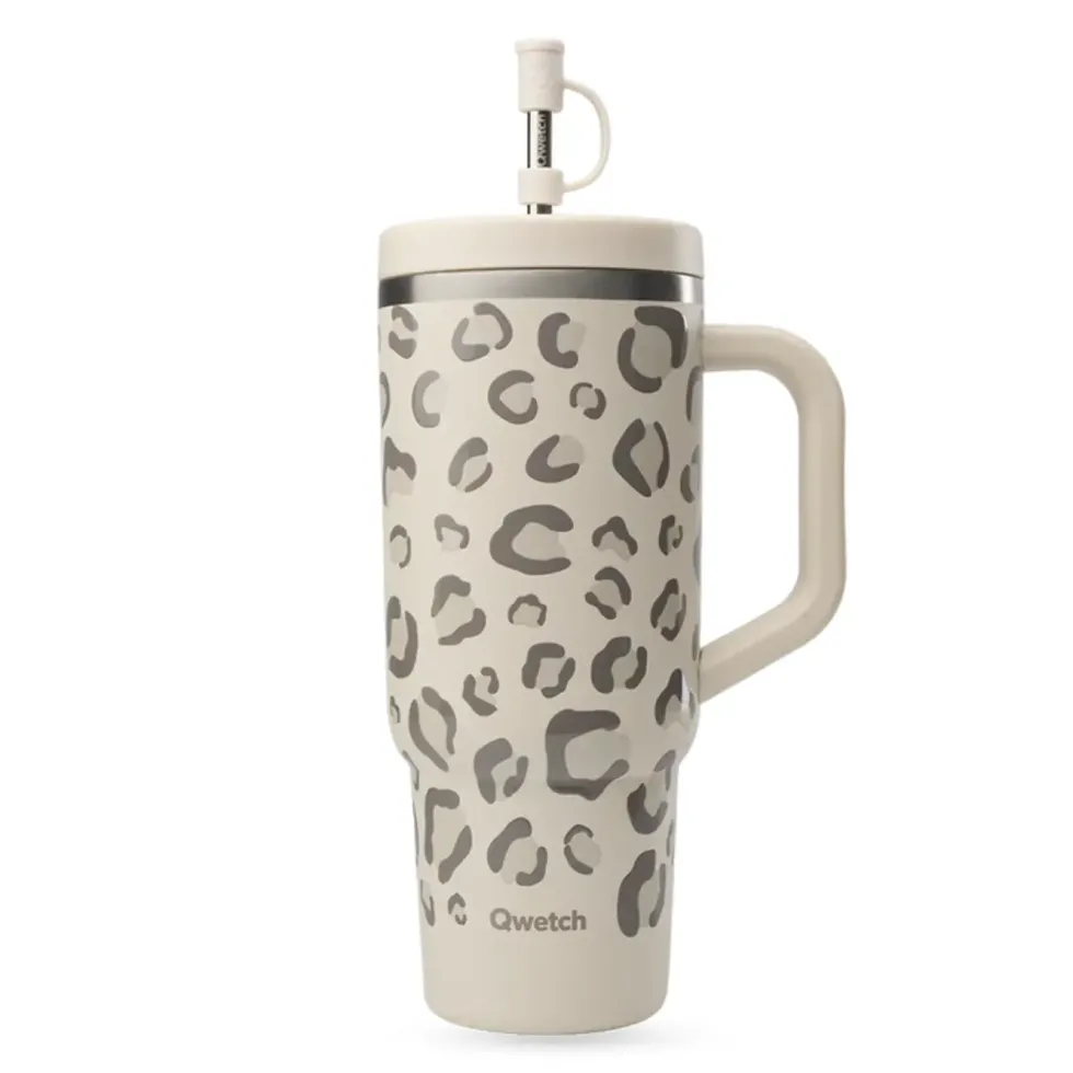 Cup nomade isotherme Travel Cup Wild en inox coloris beige sable Qwetch - 900 ml