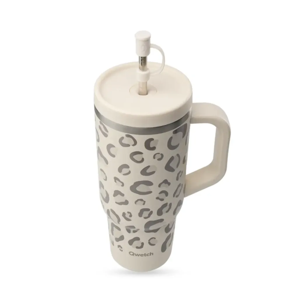 Cup nomade isotherme Travel Cup Wild en inox coloris beige sable Qwetch - 900 ml