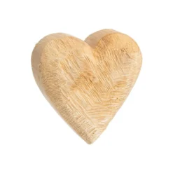 Cœur décoratif en bois naturel de peuplier - 15 x 15 cm