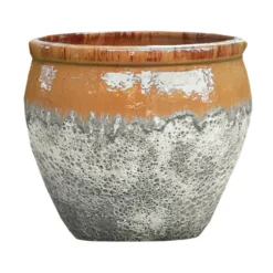Cuvier en grès émaillé old miel Decolines Leon - Ø 40 x H 39 cm