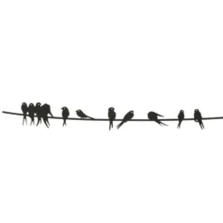 Décoration murale coloris noir en métal - 60 x 1,30 x 6,6 cm