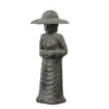 Décoration pour jardin aquatique coloris noir en pierre reconstituée figurine fermière coréenne SEDA - 120 cm