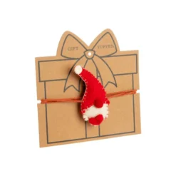 Décor pour cadeaux Père Noël en feutrine rouge - 1,5 x 4 cm