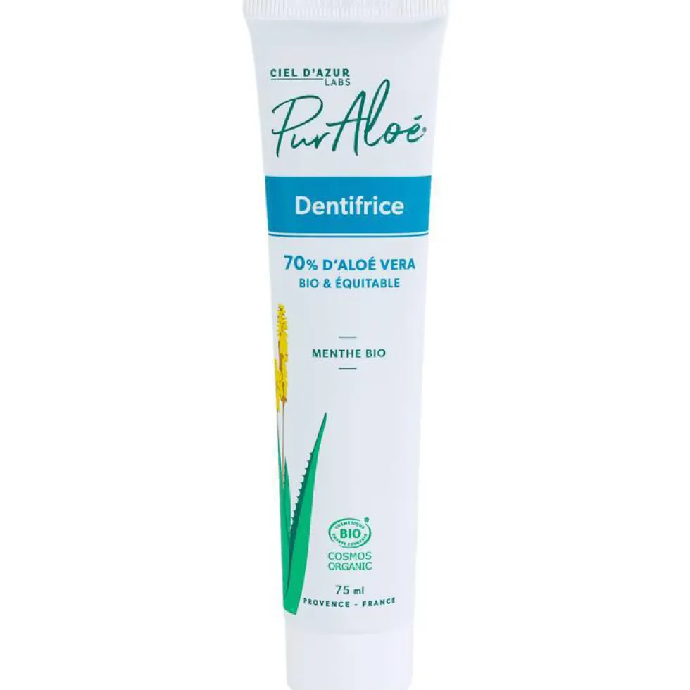 Dentifrice Bio et Commerce équitable 70% Pur Aloe bio Tube 75 ml blanc