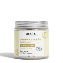 Dentifrice en pâte bio goût citron en pot en verre - 185 g