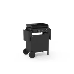 Desserte chariot pour plancha Origin fermé 60 coloris noir en acier Forge Adour Origin - 83,2 x 128,6 x 55,8 cm