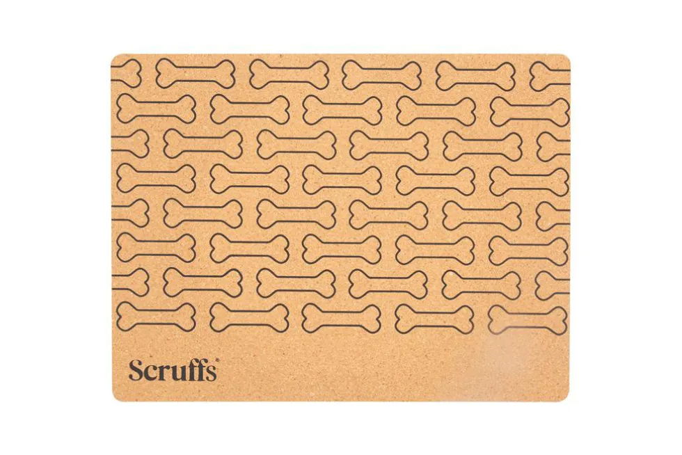 Dessous de gamelle coloris marron en liège motifs os Scruffs – 40 x 30 cm