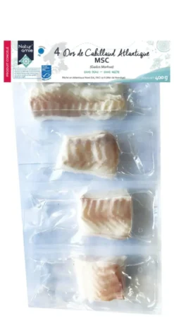 Dos de cabillaud Atlantique MSC surgelés bio Natur’Amie - 600 g