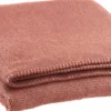 Drap de bain en coton coloris terracotta Vivaraise Bora - 150 x 90 cm