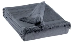 Drap hammam en coton coloris ombre Vivaraise Cancun - 90 x 180 cm