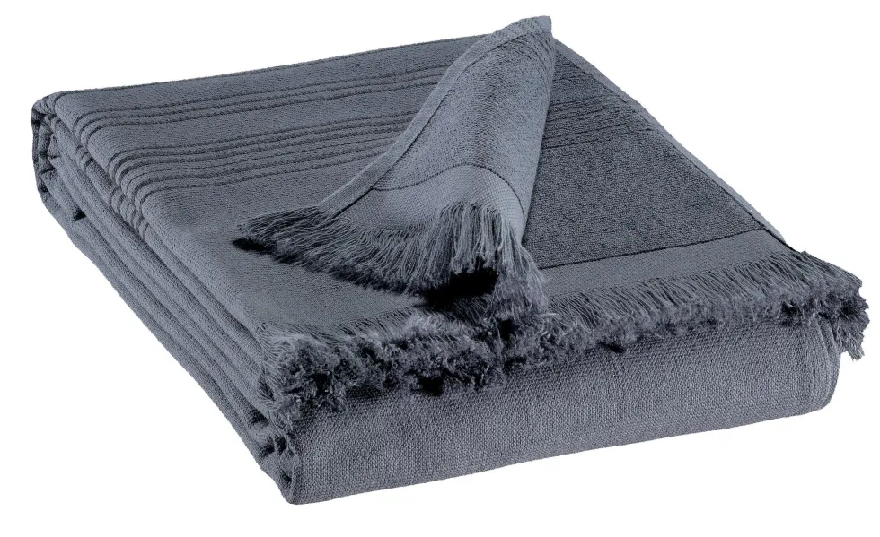Drap hammam en coton coloris ombre Vivaraise Cancun - 90 x 180 cm