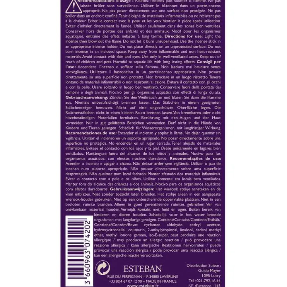 Encens indiens Figue noire Esteban - 20 bâtonnets