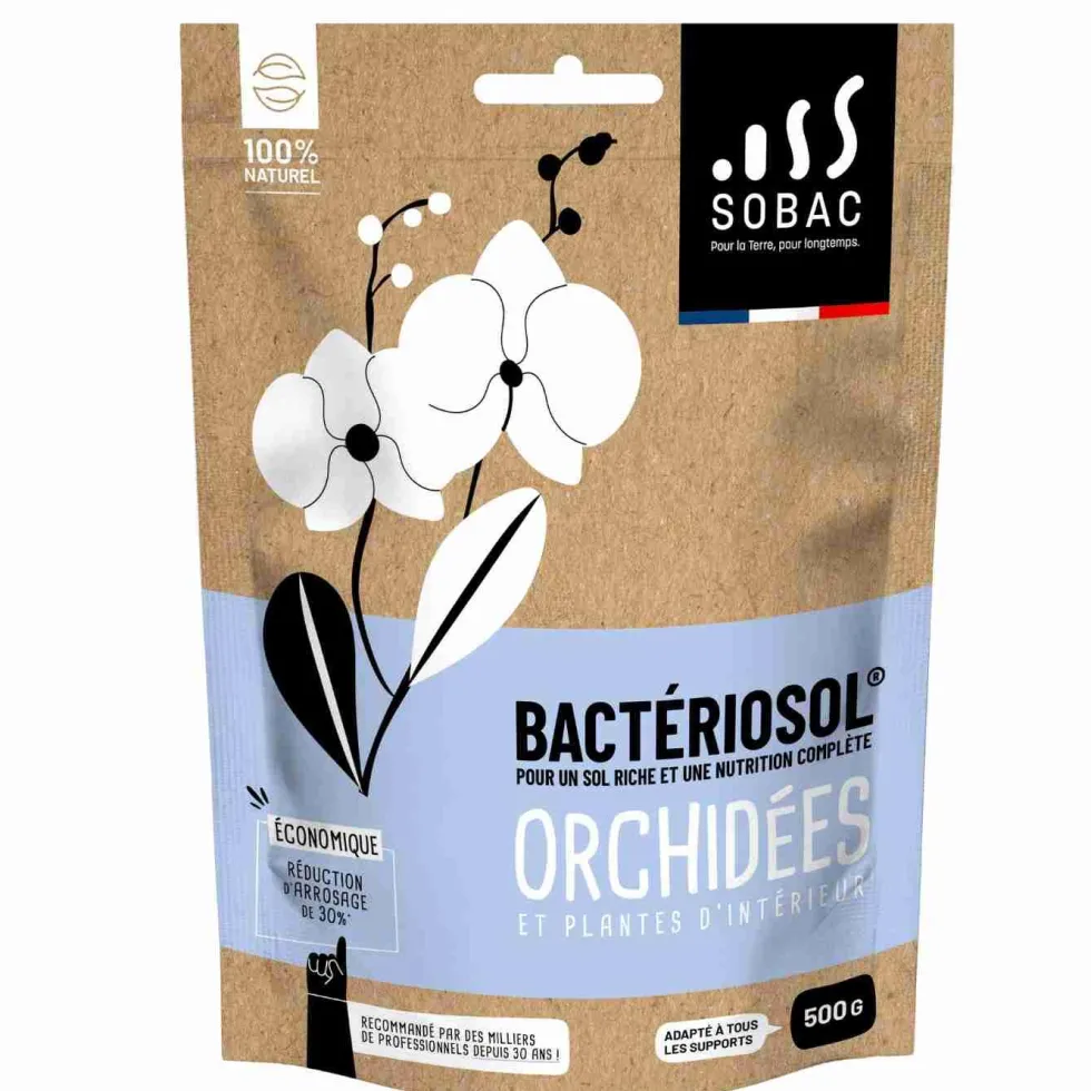 Engrais pour plantes d’intérieur et orchidées Sobac Bactériosol - 500 g