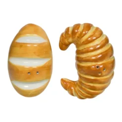 Ensemble salière et poivrière Petit Déj’ croissant et baguette - 6 x 3,5 x 9 cm