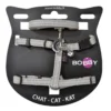 Ensemble sellerie pour chat coloris gris en nylon harnais et laisse Bobby Safe - Taille XS