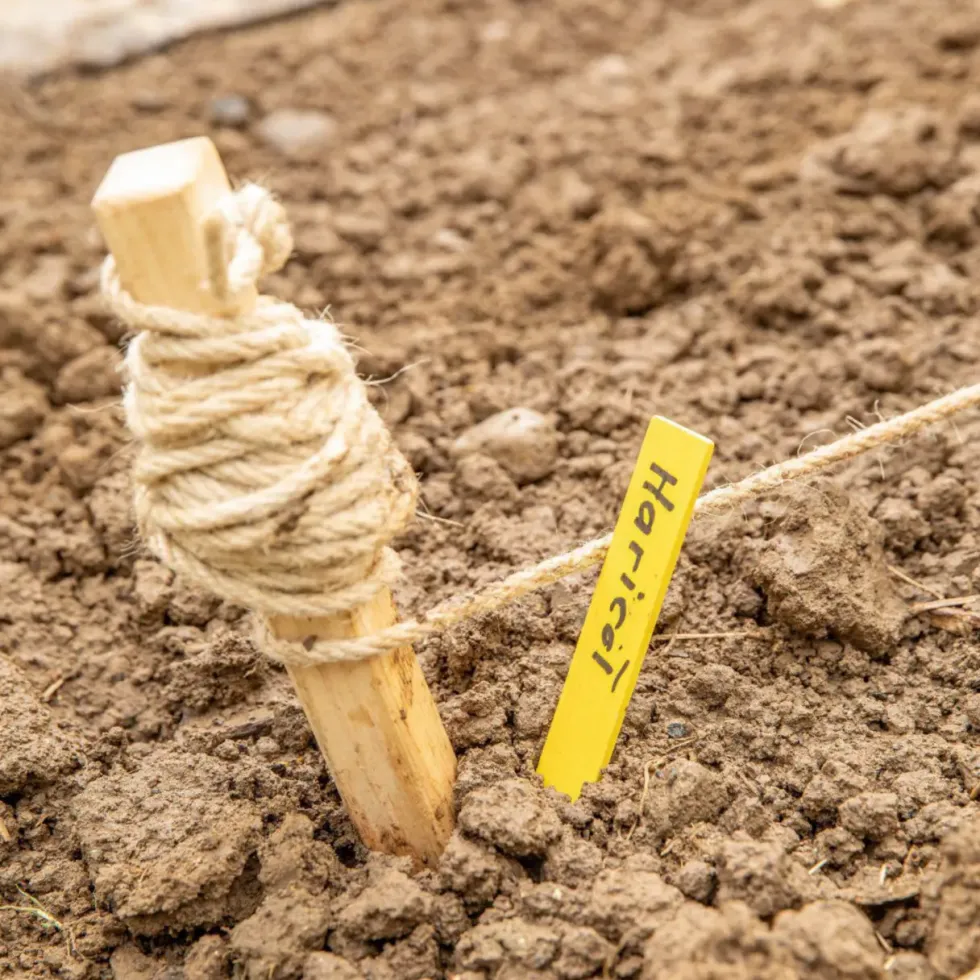 Etiquettes jaunes en bois à planter x5 - 15 cm
