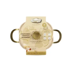 Faitout Menastyl Dahlia beige en aluminium recyclé - Ø 24 cm