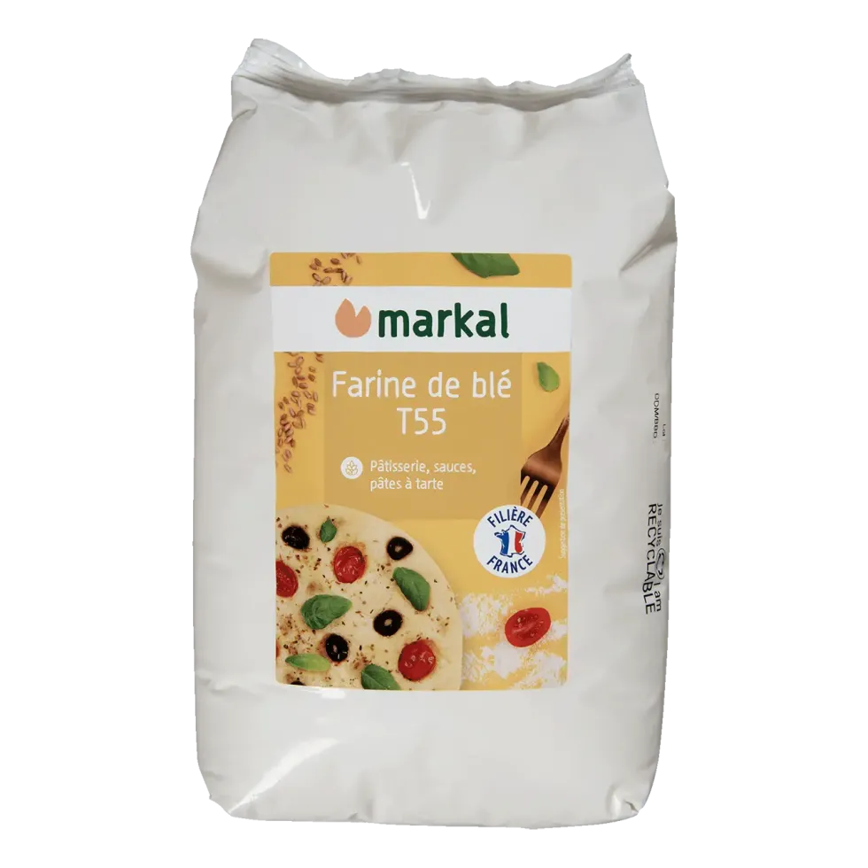 Farine de blé blanche pâtissière T55 bio en sac de 1 kg