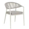 Fauteuil crème en aluminium et corde Bizzotto Millor - 57 x 61 x 78 cm