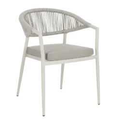 Fauteuil crème en aluminium et corde Bizzotto Millor - 57 x 61 x 78 cm